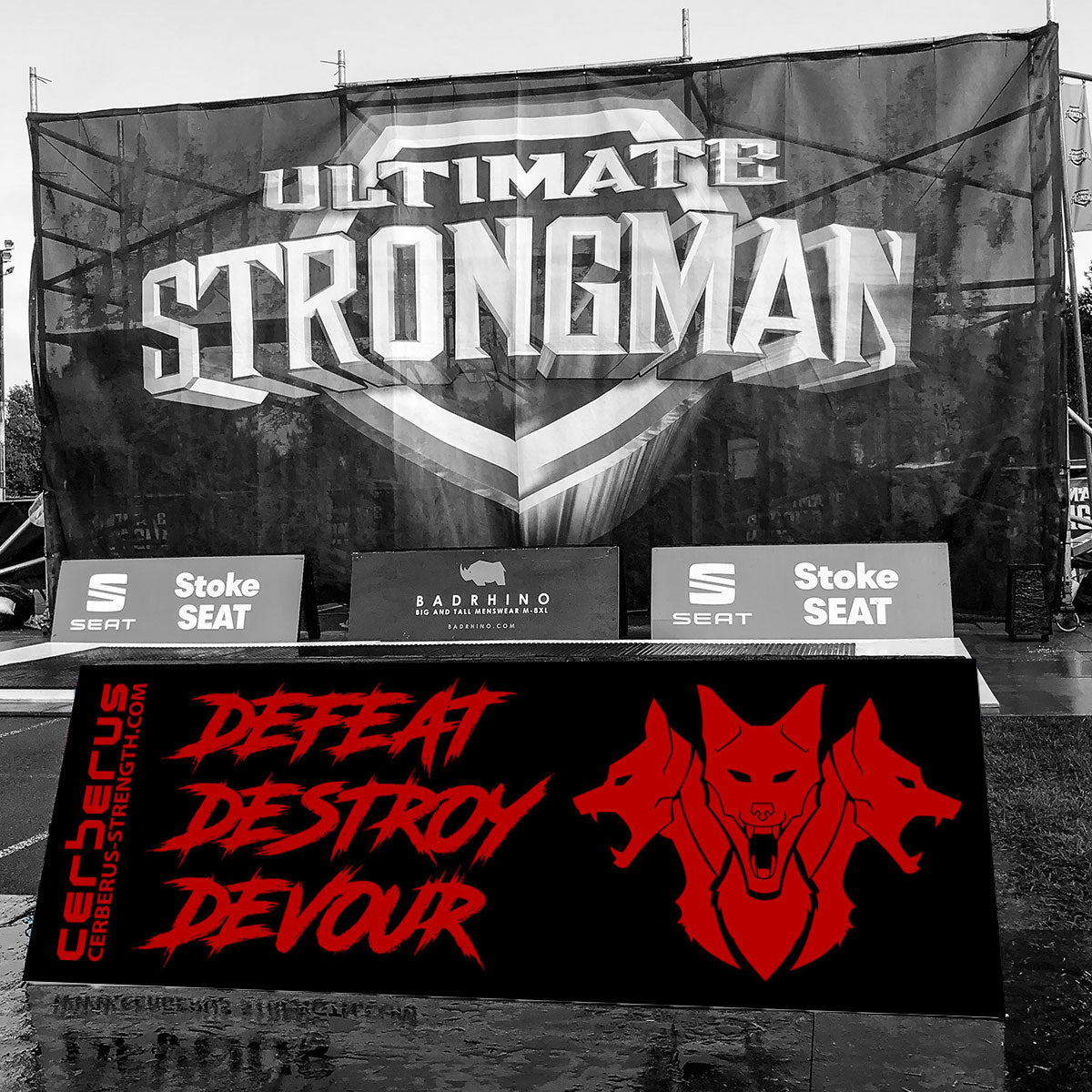 DEFEAT DESTROY DEVOUR (Black) Banner