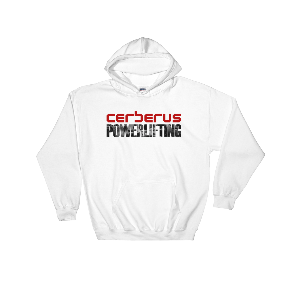 CERBERUS Powerlifting Hoodie White S